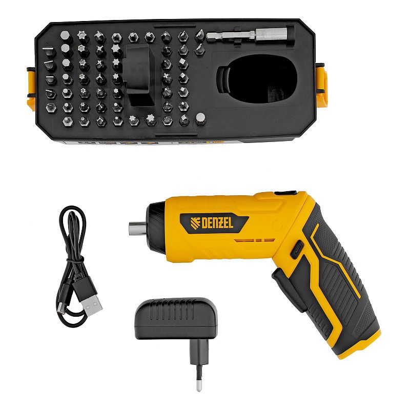 Отвертка аккумуляторная CSH-3.6, 54 биты, Li-Ion, 3,6 В Denzel 26004