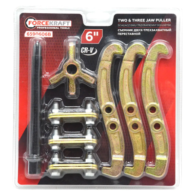 Съемник двух-трехзахватный переставной 6'' ForceKraft FK-6590606B