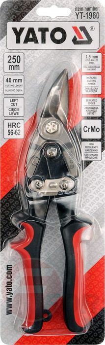 Ножницы по металлу левые 40х250 мм. CrMo, HRC60-62 Yato YT-1960