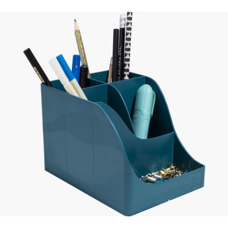 Подставка для ручек "Neo Deco", пластик, 5 делений, синий