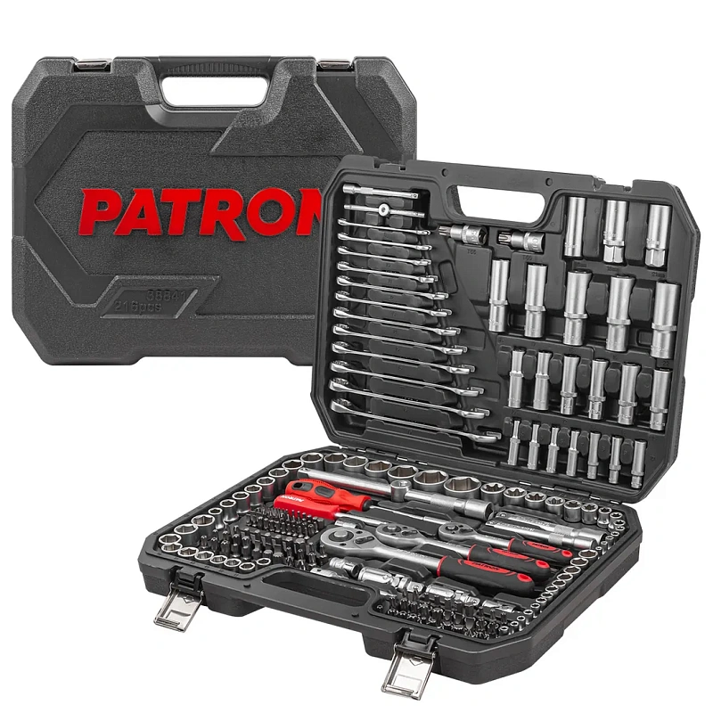 Набор инструментов 216 пр 1/4''&3/8''&1/2'' 6-гр PATRON P-38841
