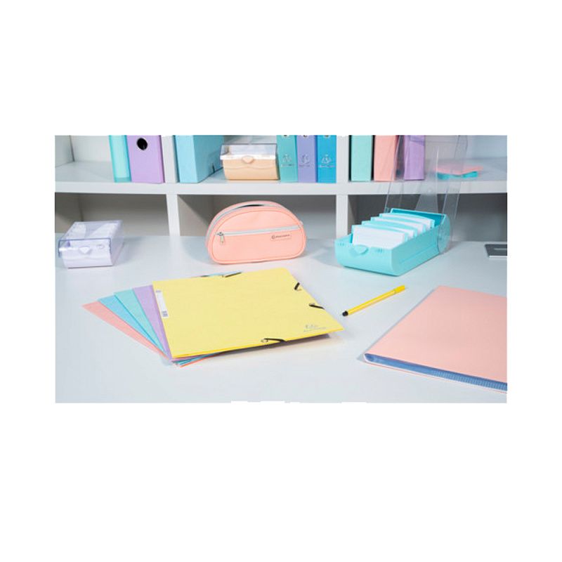 Папка на резинках "Aquarel", А4, 15 мм, картон, персиковый