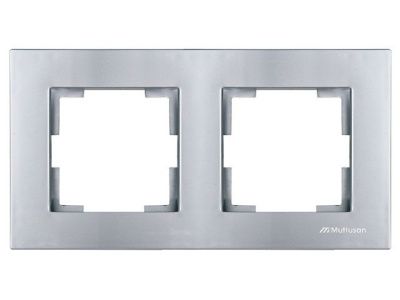 Рамка 2-ая горизонтальная серебро, RITA, Mutlusan 22208001282