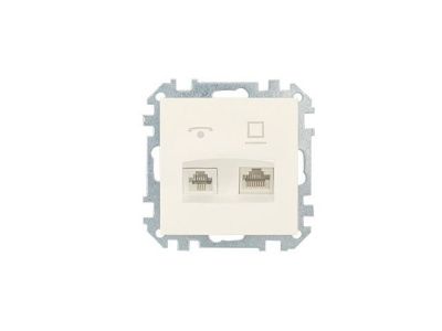 Розетка 2-ая комби телефонная+компьютерная (скрытая) бежевая, Стиль, Bylectrica ТРК-004 бежевый
