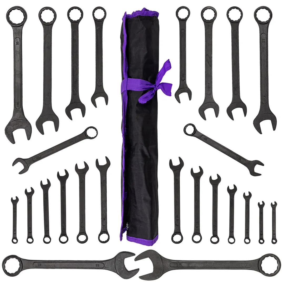 Набор комбинированных ключей 6-32 мм, рожковый ключ 36х41 мм 25 пр Помощник 5261P36 Black