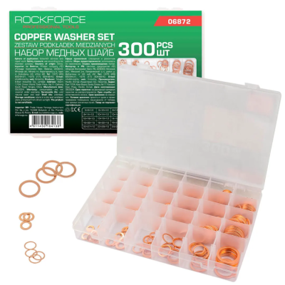 Набор медных шайб 5-28 мм 300 пр RockForce RF-06872