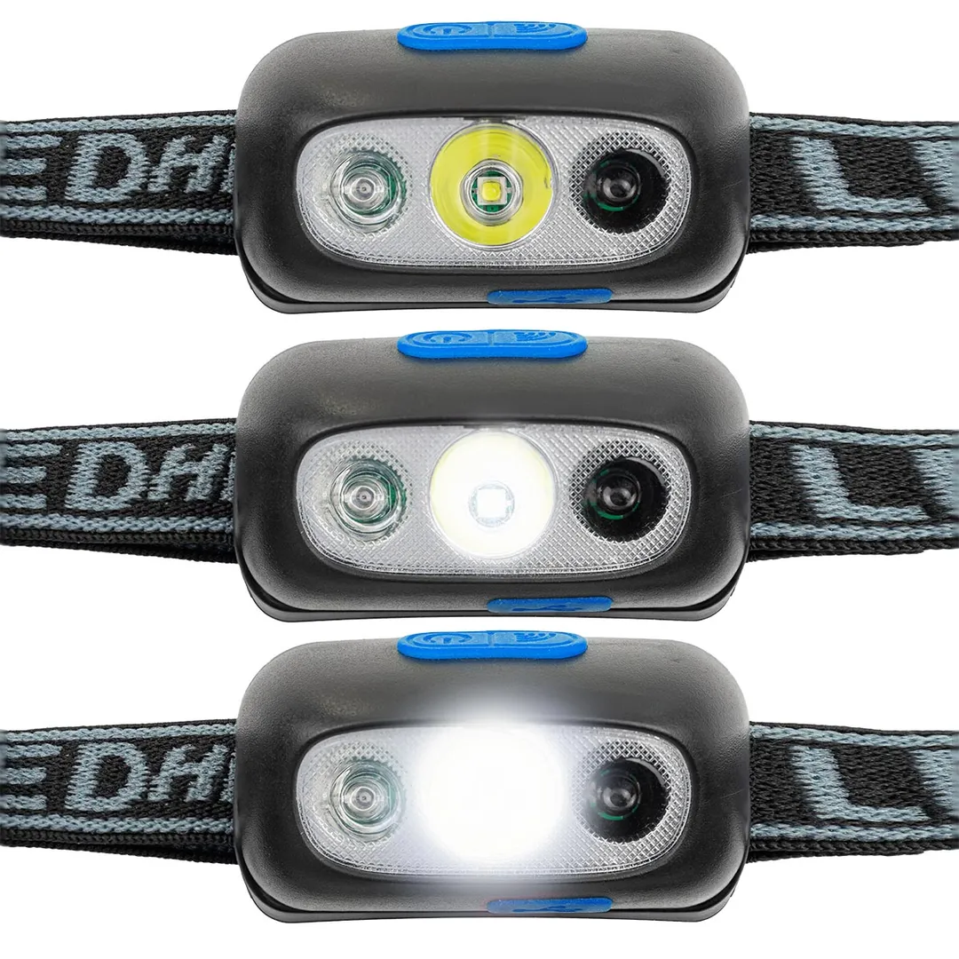 Фонарь светодиодный налобный аккумуляторный с сенсором бесконтактного включения 4 реж.раб., 500мАч Forsage F-GF1110