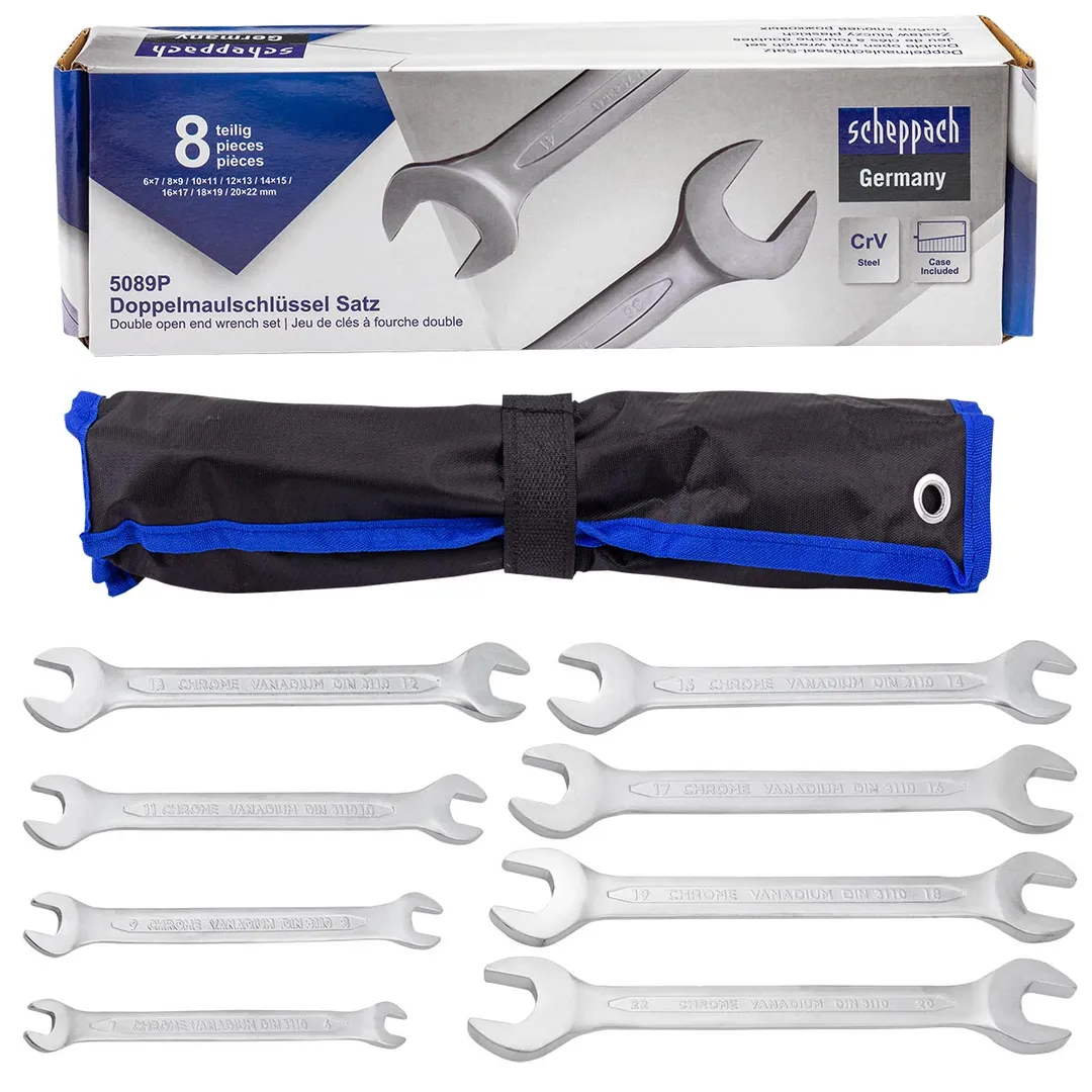 Набор рожковых ключей 6х7-20х22 мм 8 пр Scheppach Sch-5089P