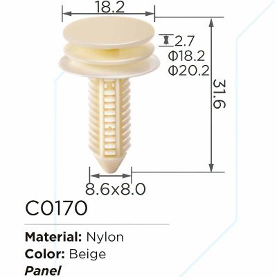 Клипса для крепления внутренней обшивки а/м GM пластиковая, 100 шт Forsage C0170(GM)