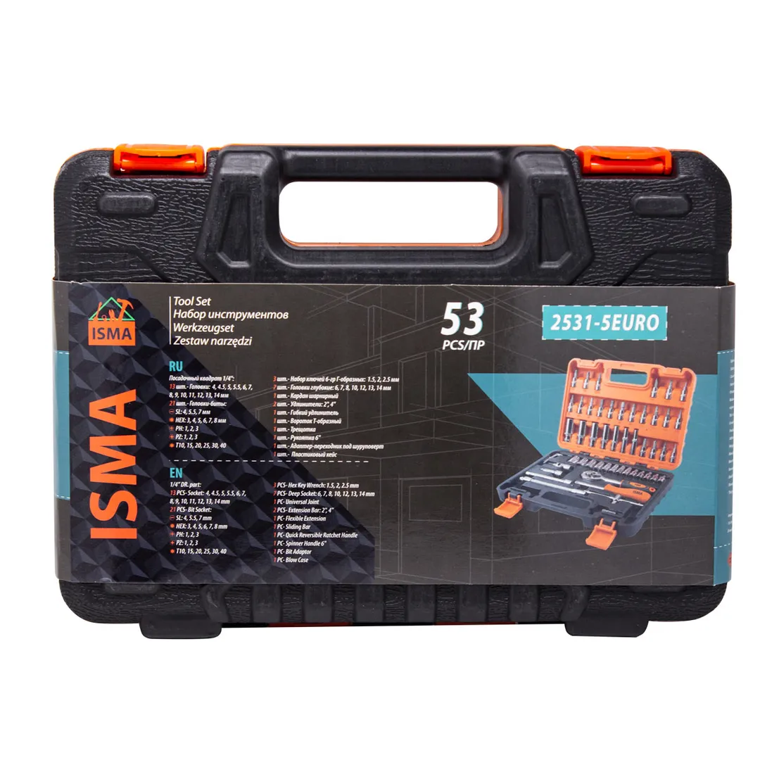 Набор инструментов 53 пр. 1/4'' 6-гр ISMA ISMA-2531-5 EURO