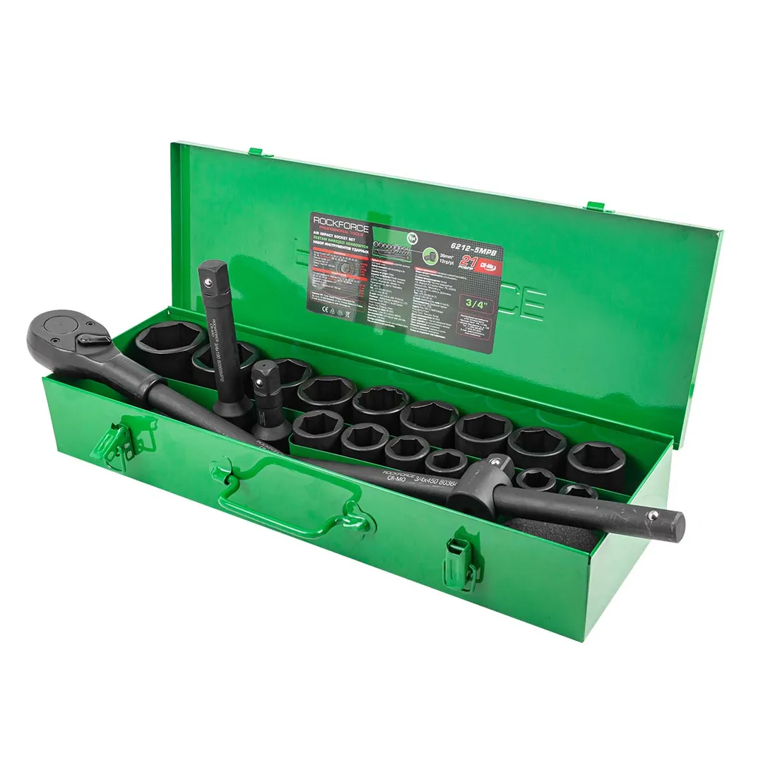 Набор инструментов ударных 21 пр, 3/4'' 6-гр. RockForce RF-6212-5MPB