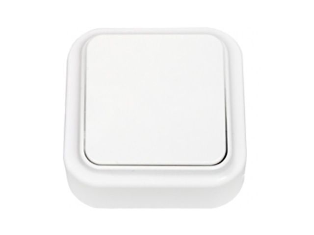 Выключатель 1 клав. (открытый, 6А) белый, Пралеска, Bylectrica А1 6-131