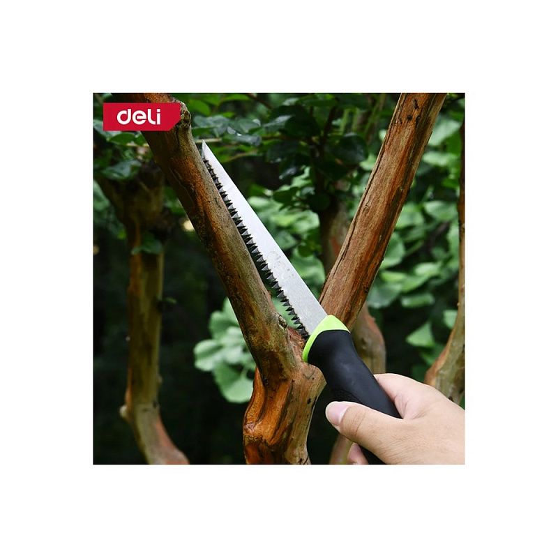 Пила-нож садовая Deli GS EDL580651, 170 мм, 8TPI, черный, зеленый