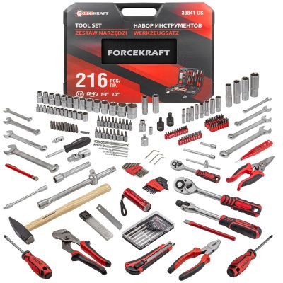 Набор инструментов 1/4"&1/2" 6-гр 216 пр. ForceKraft FK-38841DS