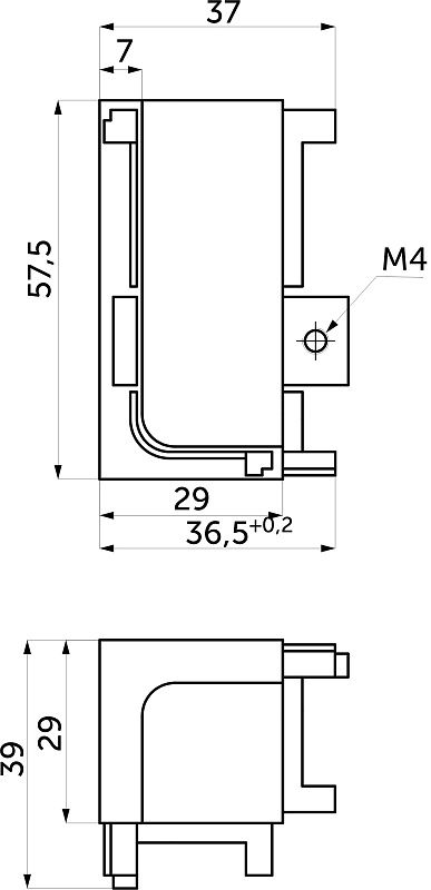 Уголок металлич. внутренний к профилю Gola, L-образный серебро AKS 118200