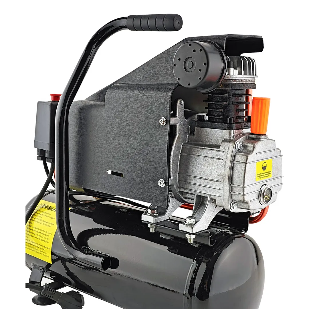 Компрессор поршневой масляный с прямым приводом, 220В, 1.1кВт, 2850 об/мин, ресивер 9 л,8бар, 155л/м, 93дБ RockForce RF-9L