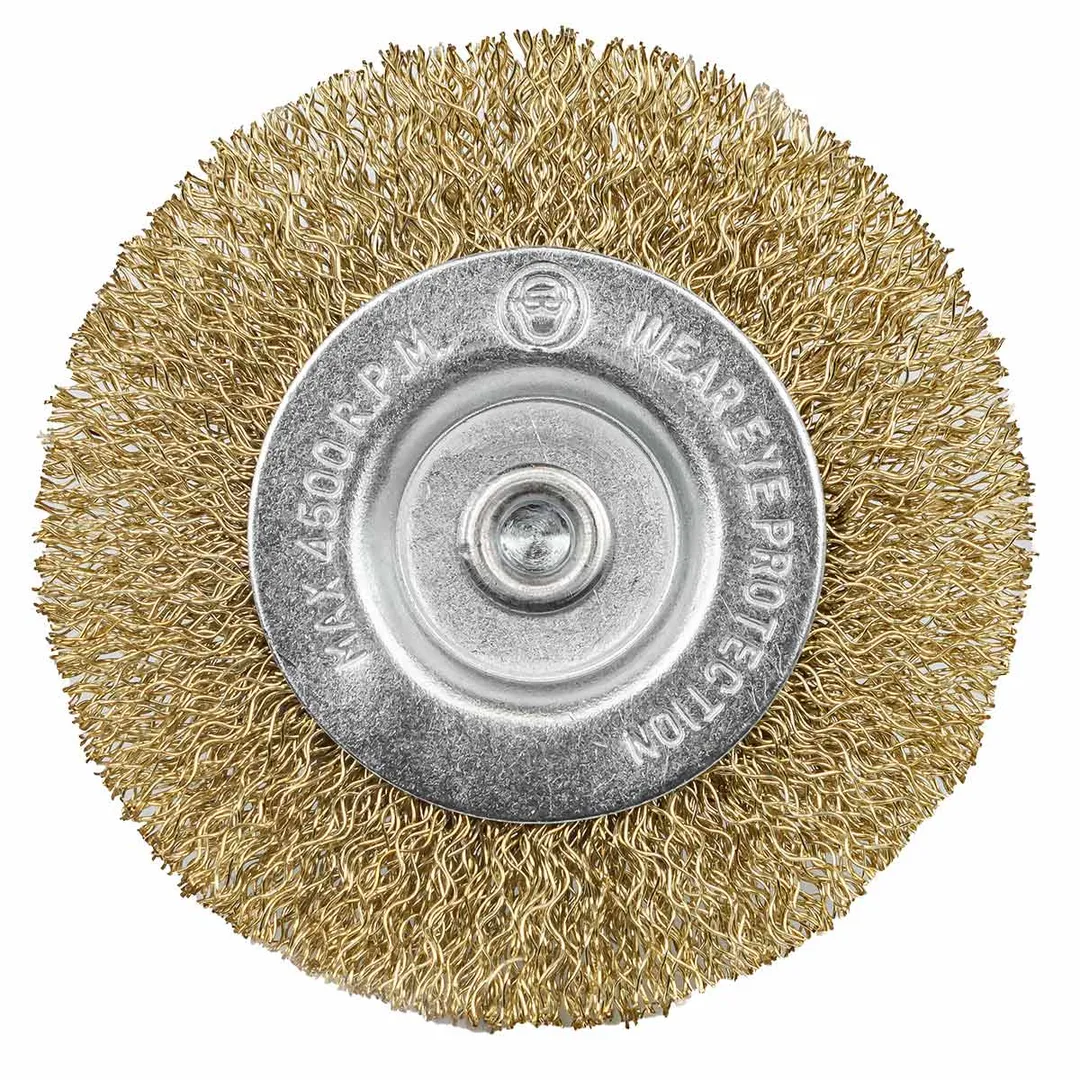 Кордщетка дисковая латунная для дрели 75 мм RockForce RF-BFR003