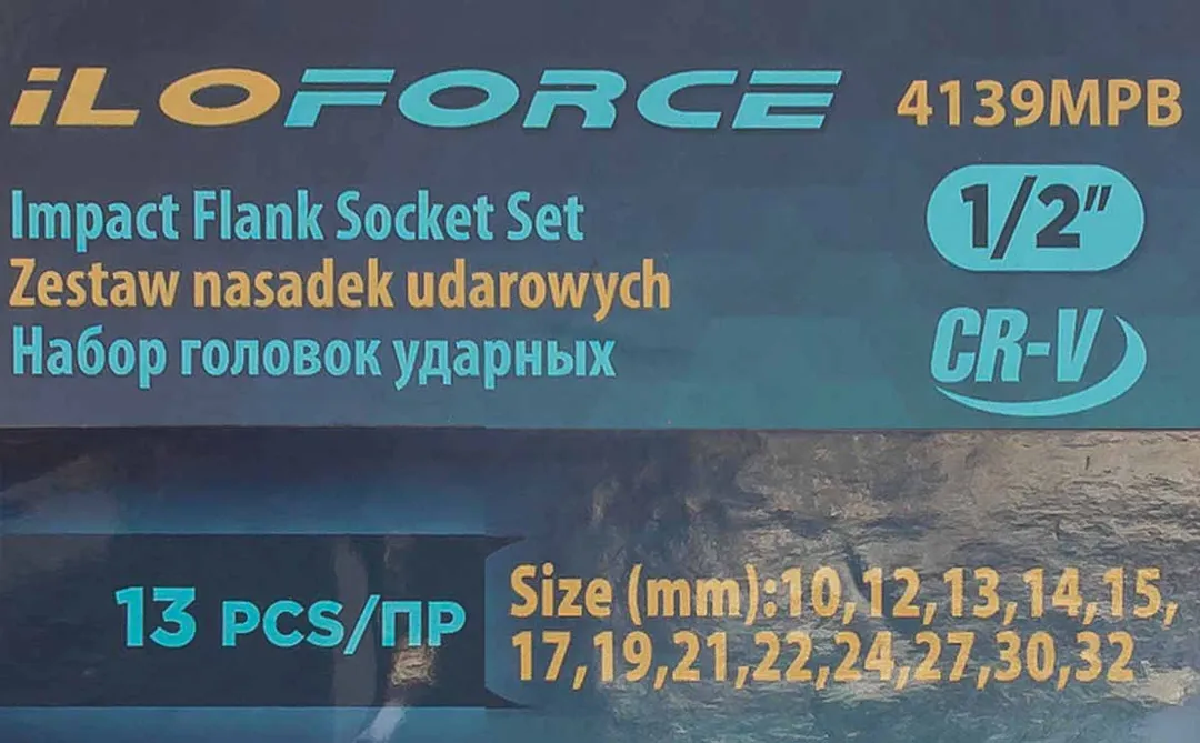 Набор головок ударных 13 пр., 1/2'' 10-32 мм, 5 к-тов ILOforce IF-4139MPB 5 K-T