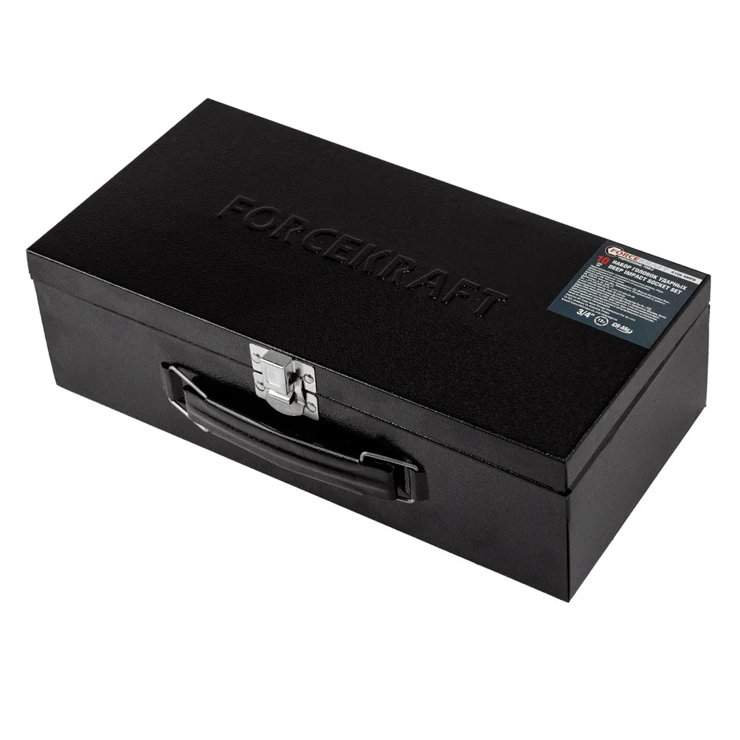 Набор головок ударных глубоких 17-46 мм 3/4'' 12-гр 10 пр ForceKraft FK-6108-9MPB