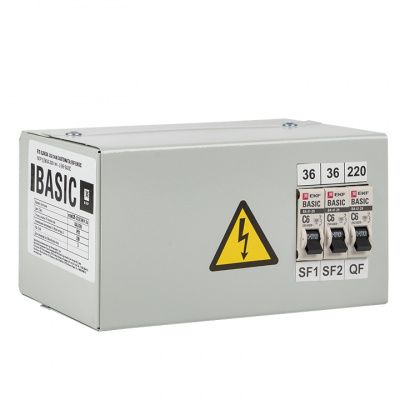 Ящик с понижающим трансформатором ЯТП 0,25кВА 220/36В (3 автомата) EKF Basic yatp0,25-220/36v-3a