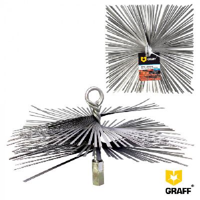 Щетка стальная квадратная 150х150 мм для чистки дымоxода GRAFF 114150