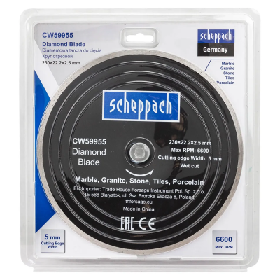 Круг отрезной 230х22,2х2,5 мм Scheppach Sch-CW59955