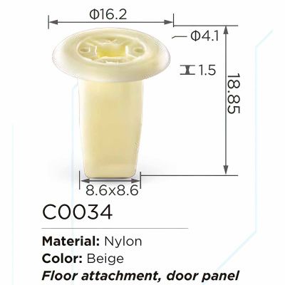 Клипса для крепления внутренней обшивки а/м GM пластиковая, 100 шт Forsage C0034(GM)