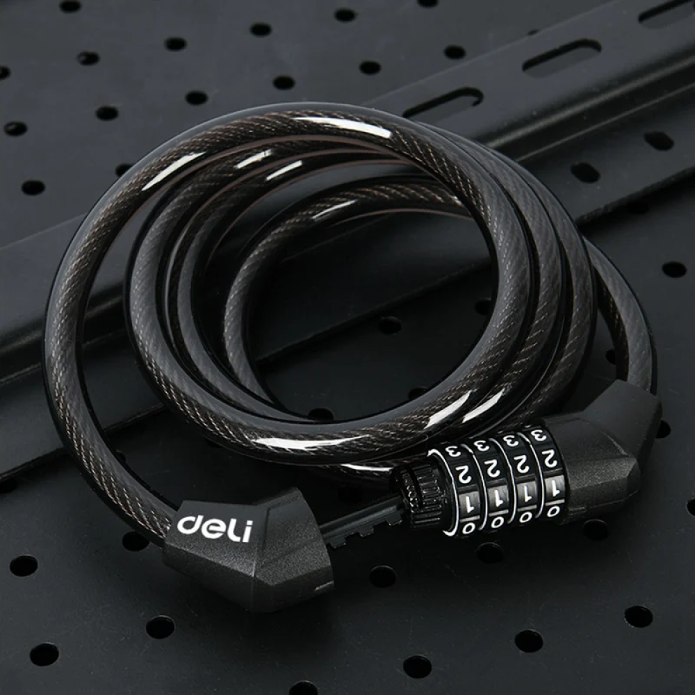 Замок тросовый велосипедный Deli YS EDL508051, 10 x 1200 мм, кодовый