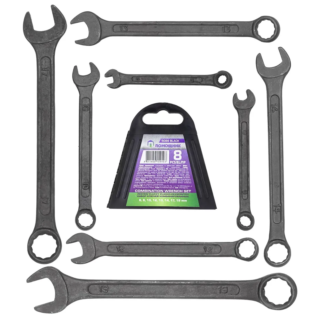Набор ключей комбинированных 6-14 мм 6 пр Помощник 5086 Black