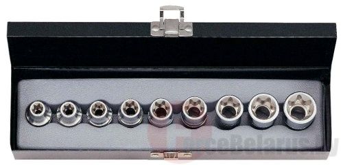 Набор головок Force 4093 Е-профиль (Torx) (Е10-Е24) 9 пр. 1/2''