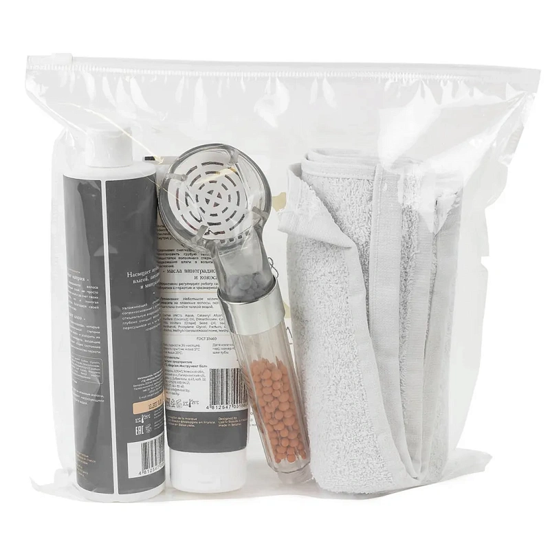 Набор косметики, шампунь, кондиционер для волос, полотенце 40*70, лейка для душа La and Te beaute LT-26