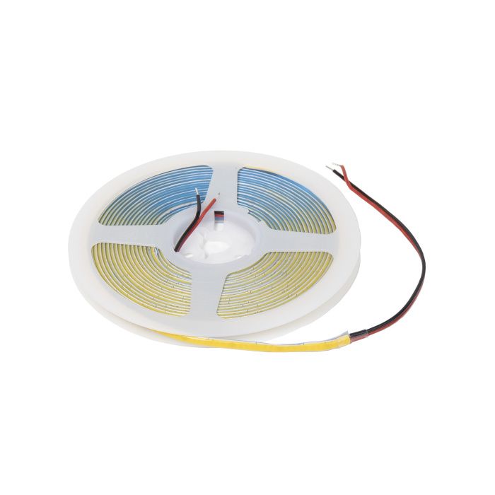 Лента светодиодная COB 12W/m, 24V, 5мм, 400 д/м, IP20, нейтральный белый, 4000K, CRI>90, 1100 Lm, узкая, 5м, AKS 115320