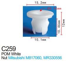 Клипса для крепления внутренней обшивки а/м Митсубиси пластиковая, 100 шт Forsage C00259(Mitsubishi)