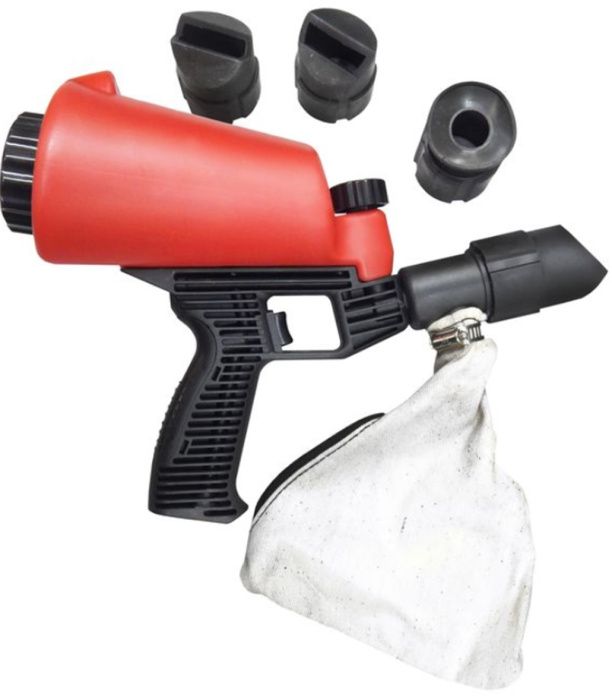 Пескоструйный пистолет со встроенной емкостью для песка 1 л и резиновыми наконечниками 4 шт RockForce RF-HSB-I
