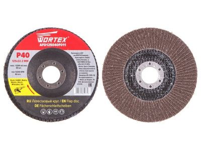 Круг лепестковый 125х22мм P40 плоск. WORTEX AFD125040F011