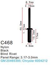 Клипса для крепления внутренней обшивки а/м GM пластиковая, 100 шт Forsage C0468(GM)