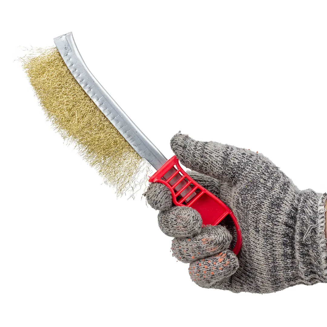 Щетка ручная по металлу с пластиковой ручкой, L общ-250 мм, L раб.-140 мм PATRON P-HB140