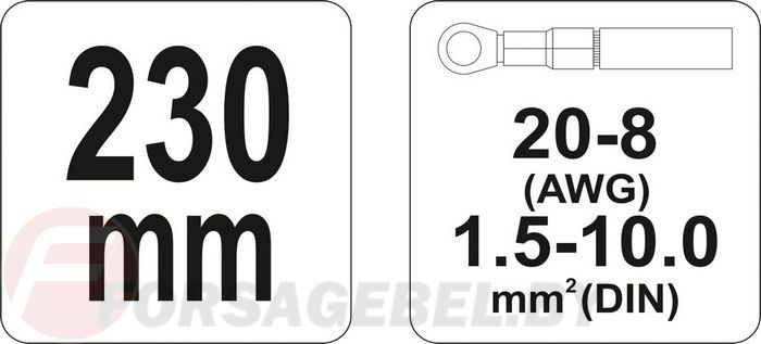 Пресс-клещи для обжима проводов 1.5-10.0/20-8 AWG Yato YT-2297
