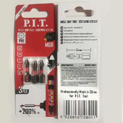 Бита ударная PH1x25 мм 3 шт в уп. PIT ASDR02-25PH1