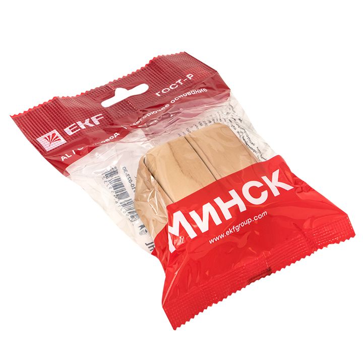 Выключатель 2-клавишный ОП Минск 10А светлое дерево EKF EGV10-023-30