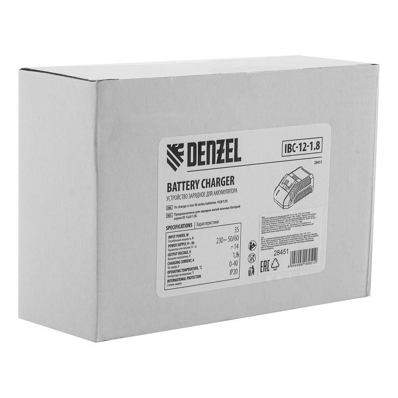 Устройство зарядное для аккумуляторов IBC-12-1.8, Li-Ion, 12 В, 1.8 А Denzel 28451
