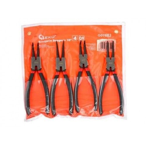 Набор съемников стопорных колец сжим/разжим, прямой/угловой 250 мм 4 пр Geko G01663