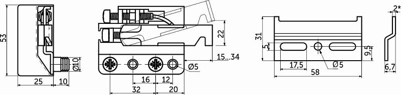Навес регулируемый левый+правый+планки+белые заглушки VOLAT MINI NEO, AKS 117919