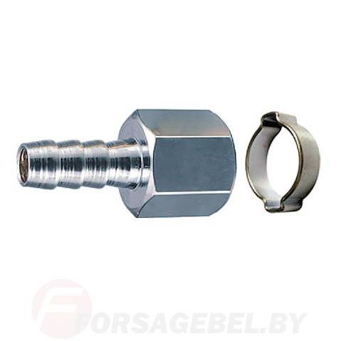 Переходник, внутр. резьба 1/4"-"елочка" 10 мм, с обжимным кольцом FUBAG 180252 B