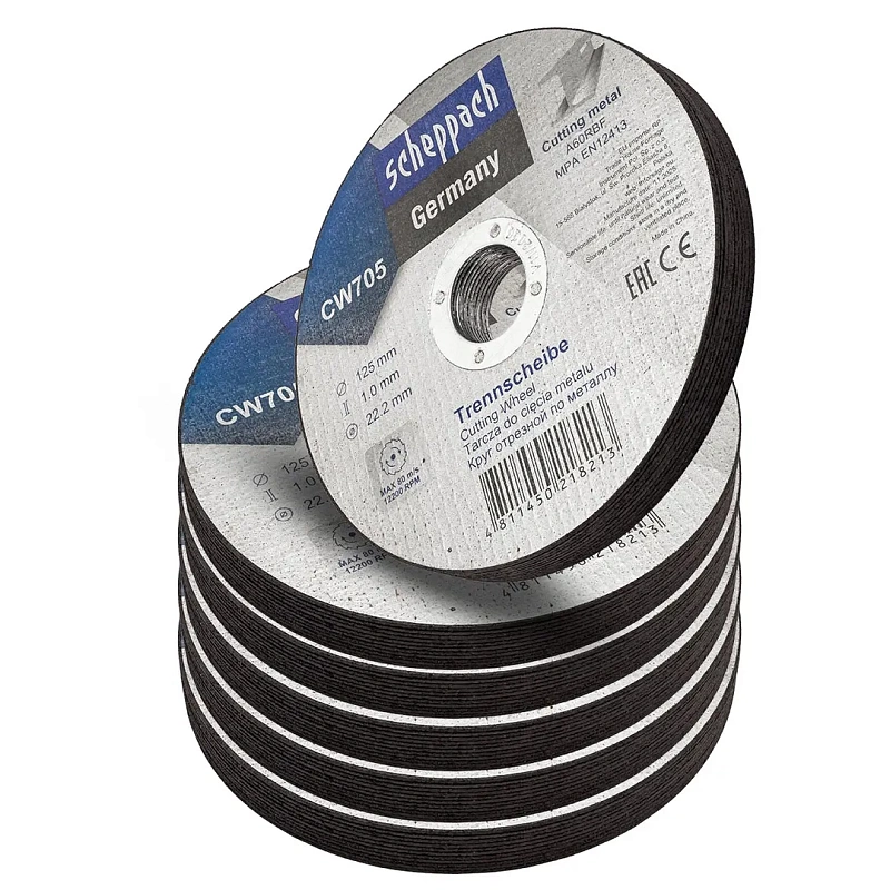 Круг отрезной по металлу 125х1.0.х22,2 мм, 60 шт Scheppach Sch-CW705[60шт к-т]