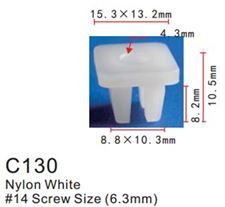 Клипса для крепления внутренней обшивки а/м Хонда пластиковая, 100 шт Forsage C0130(Honda)