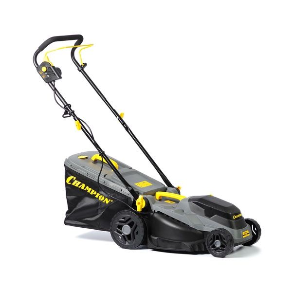 Газонокосилка электрическая, 1,6 кВт, пласт.+ткань травосб. 42л, ширина 380мм, 30-75мм CHAMPION EM3816