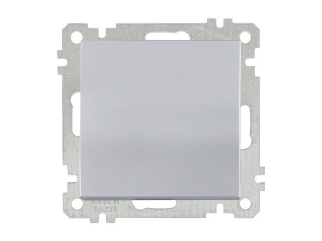 Выключатель 1-клав. двухполюсный, скрытый, винт. зажим серебро, ELITRA, 10 A, 250 V, IP 20 Mutlusan 2270 405 0292