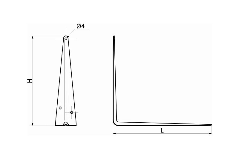 Полкодержатель мет. 200*150 белый, тип 2, AKS 114438