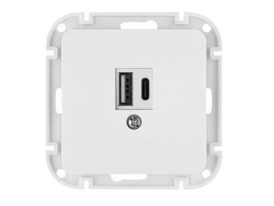 Розетка с двумя USB-разъемами, узел, скрытая белая, Аструм Bylectrica РП5-6561